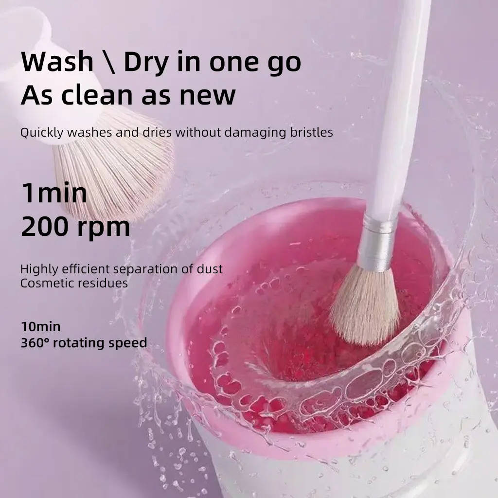 Rechargeable & Electric Makeup Brush Cleaning Machine, 1 Count Silicone Brush Cleaner, Beauty Blender Cleaner For  Makeup Brushes,molded Brush Cosmetic Foundation Handle Storage Cleansing
