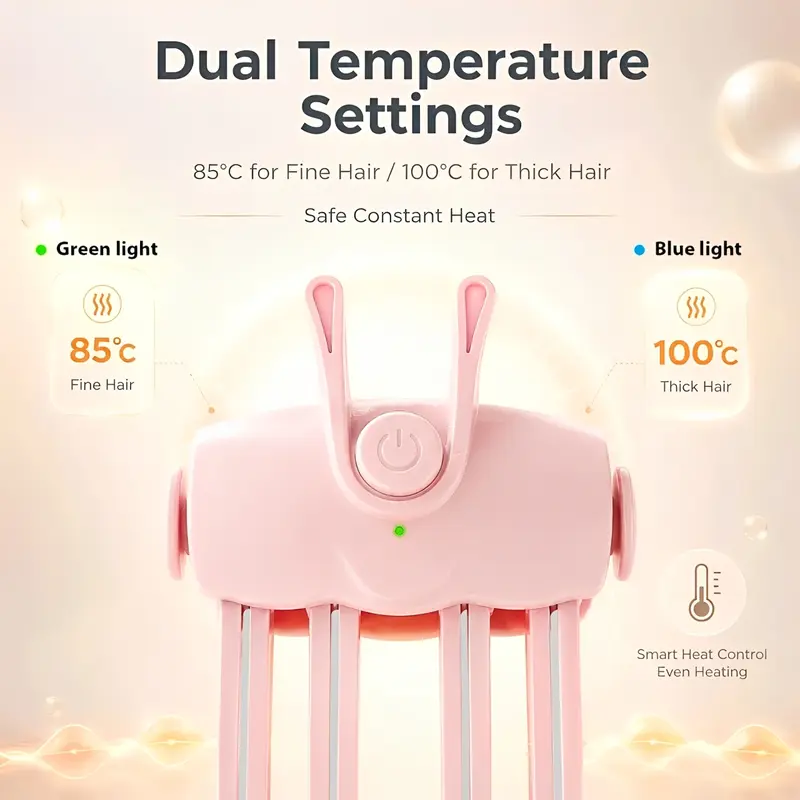 Rechargeable Portable Heated Hair Root Lifter Brush For Women