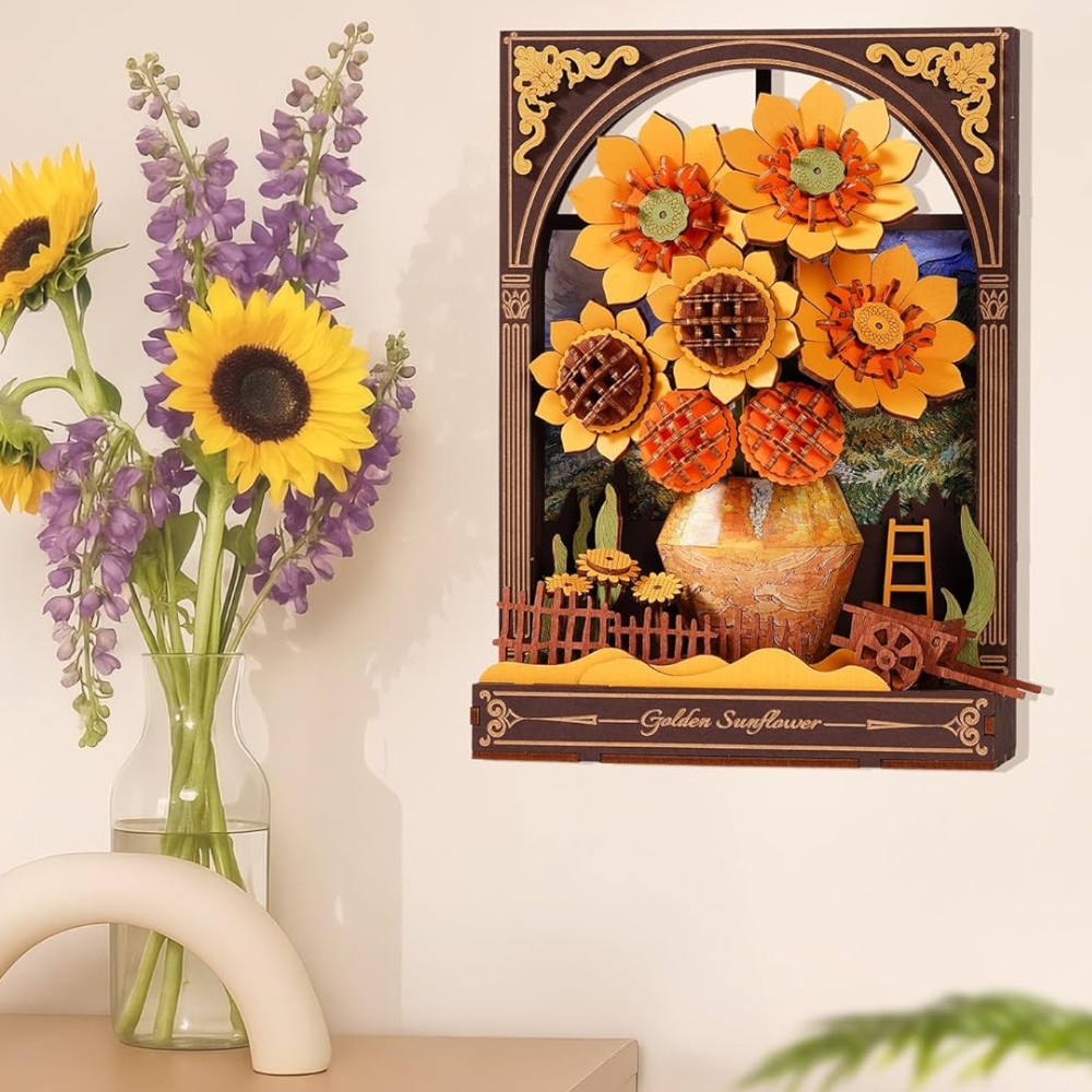 3D Wooden Starry Night Puzzle With LED Light DIY Model Kit