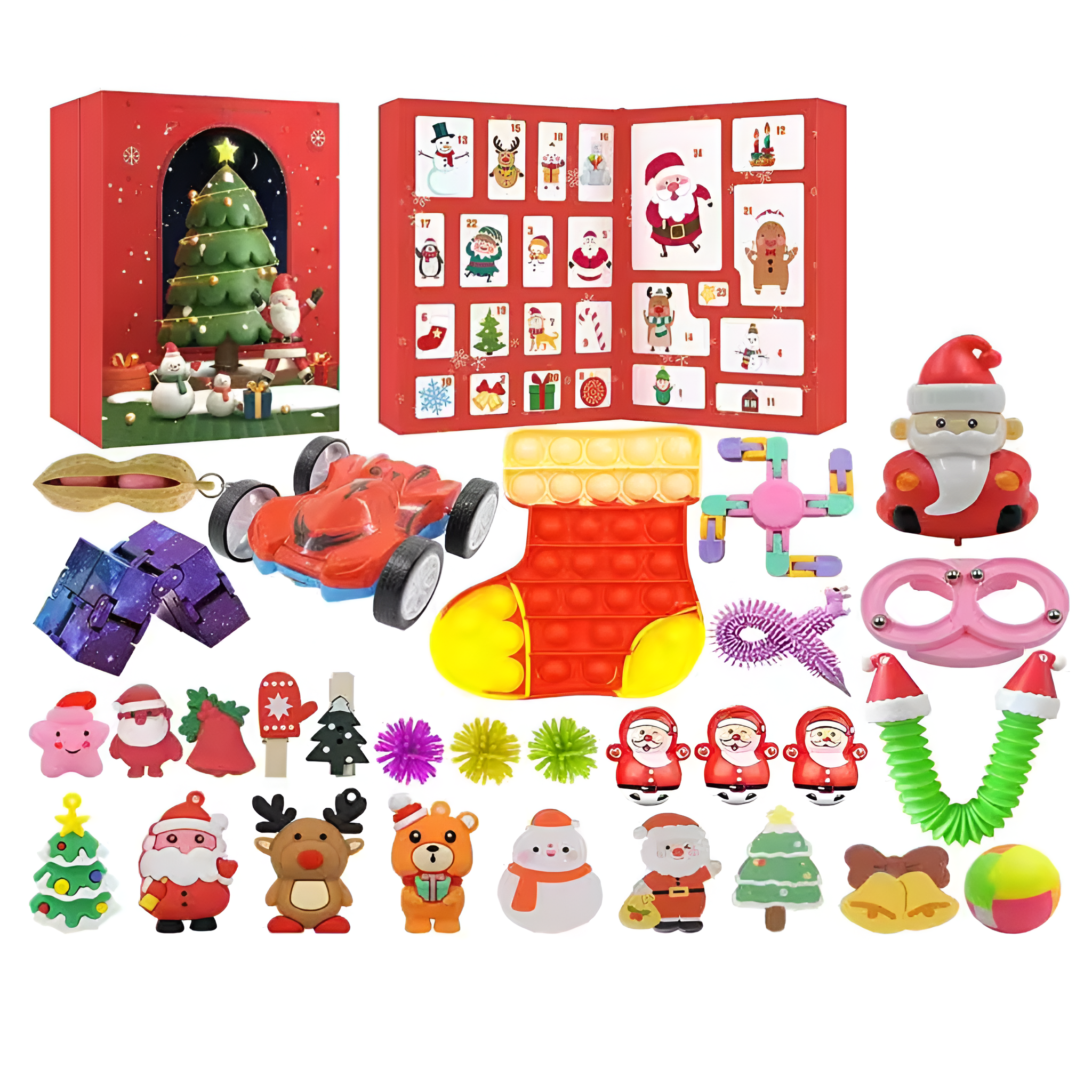 24 Pcs set Advent Calendar Fidget Toys Tree Hanging Pendant