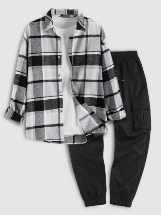 Patterned Shirt And Cargo Pants - Grafton Collection