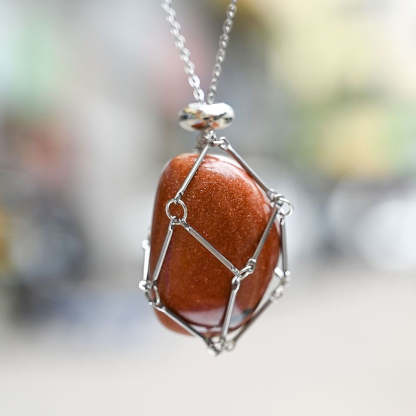 Crystal Stone Holder Necklace - Grafton Collection