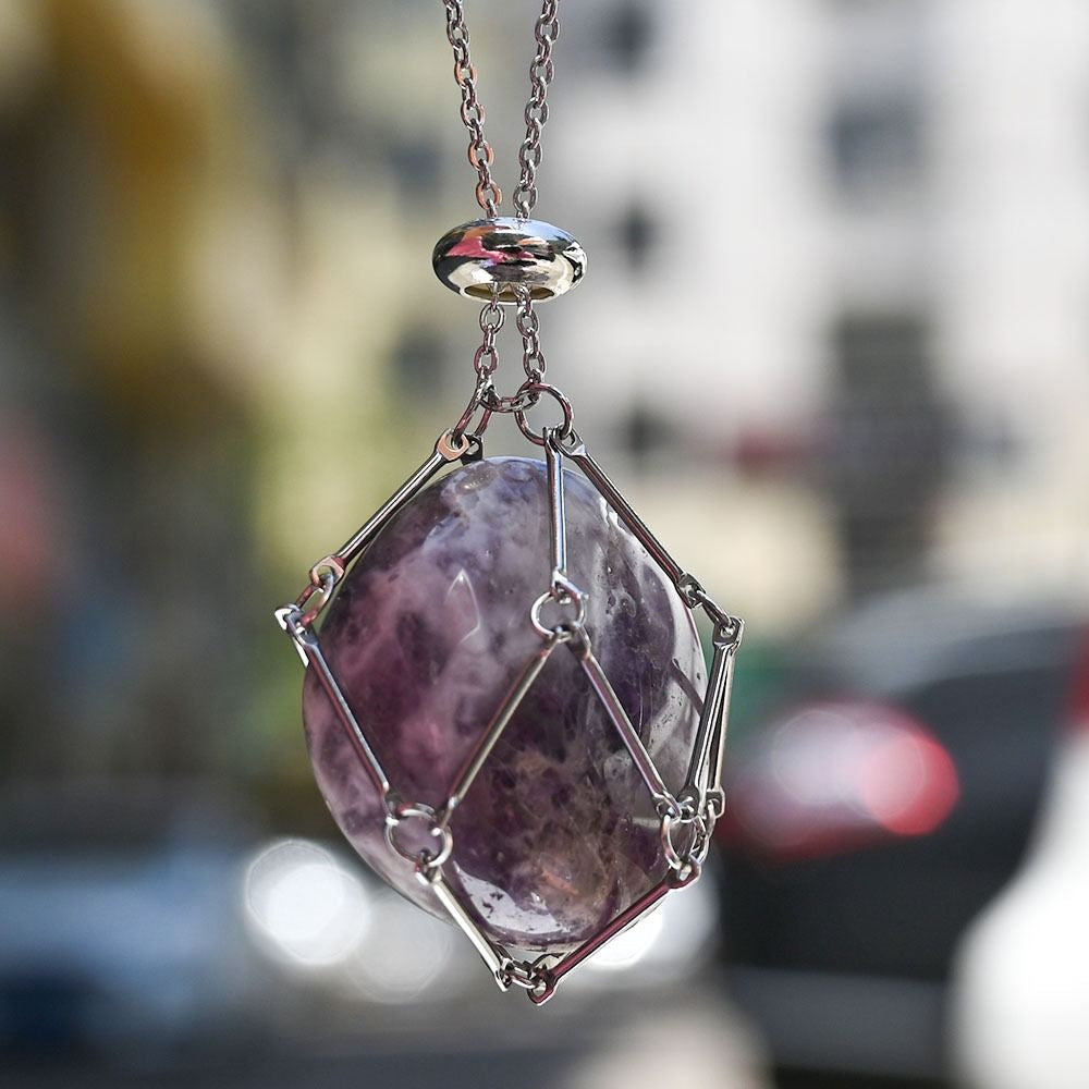 Crystal Stone Holder Necklace - Grafton Collection