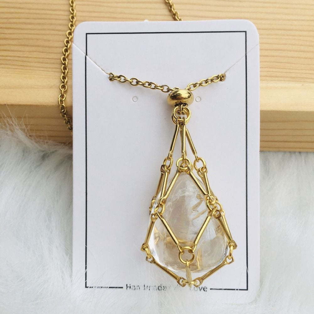 Crystal Stone Holder Necklace - Grafton Collection