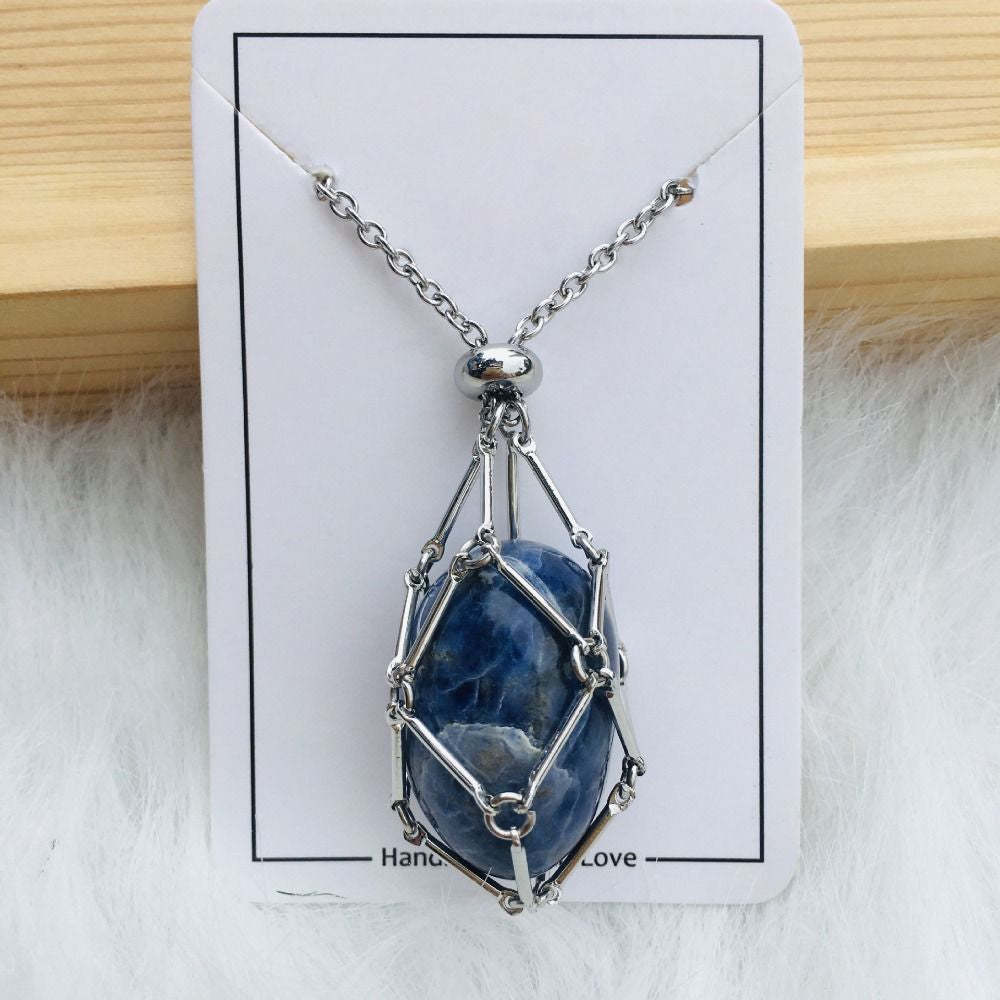 Crystal Stone Holder Necklace - Grafton Collection