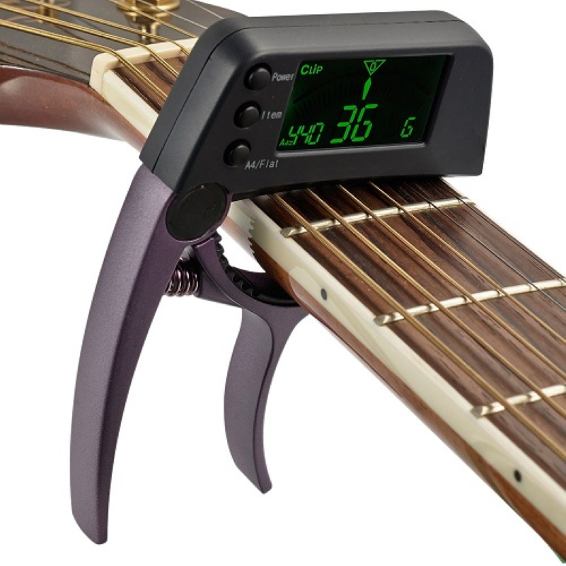 Dual Use Guitar Capo Tuner With LCD Display - Grafton Collection