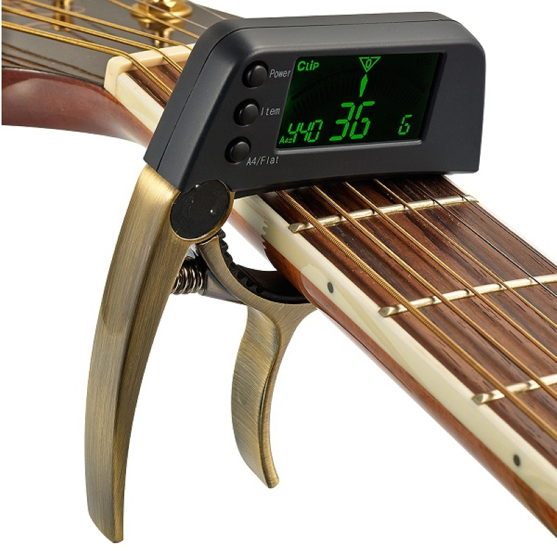 Dual Use Guitar Capo Tuner With LCD Display - Grafton Collection