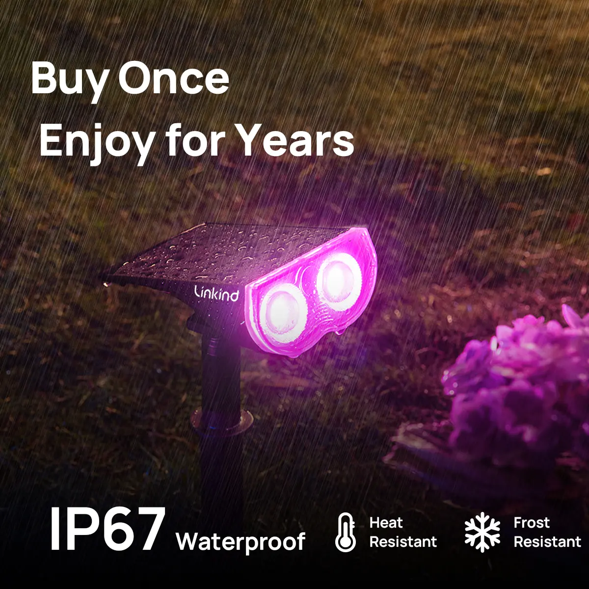 [Summer Vibes] Linkind Smart Solar Spotlight Outdoor APP Control Color Changing IP67 Waterproof Landscape Lighting for Yard Garden Pathway