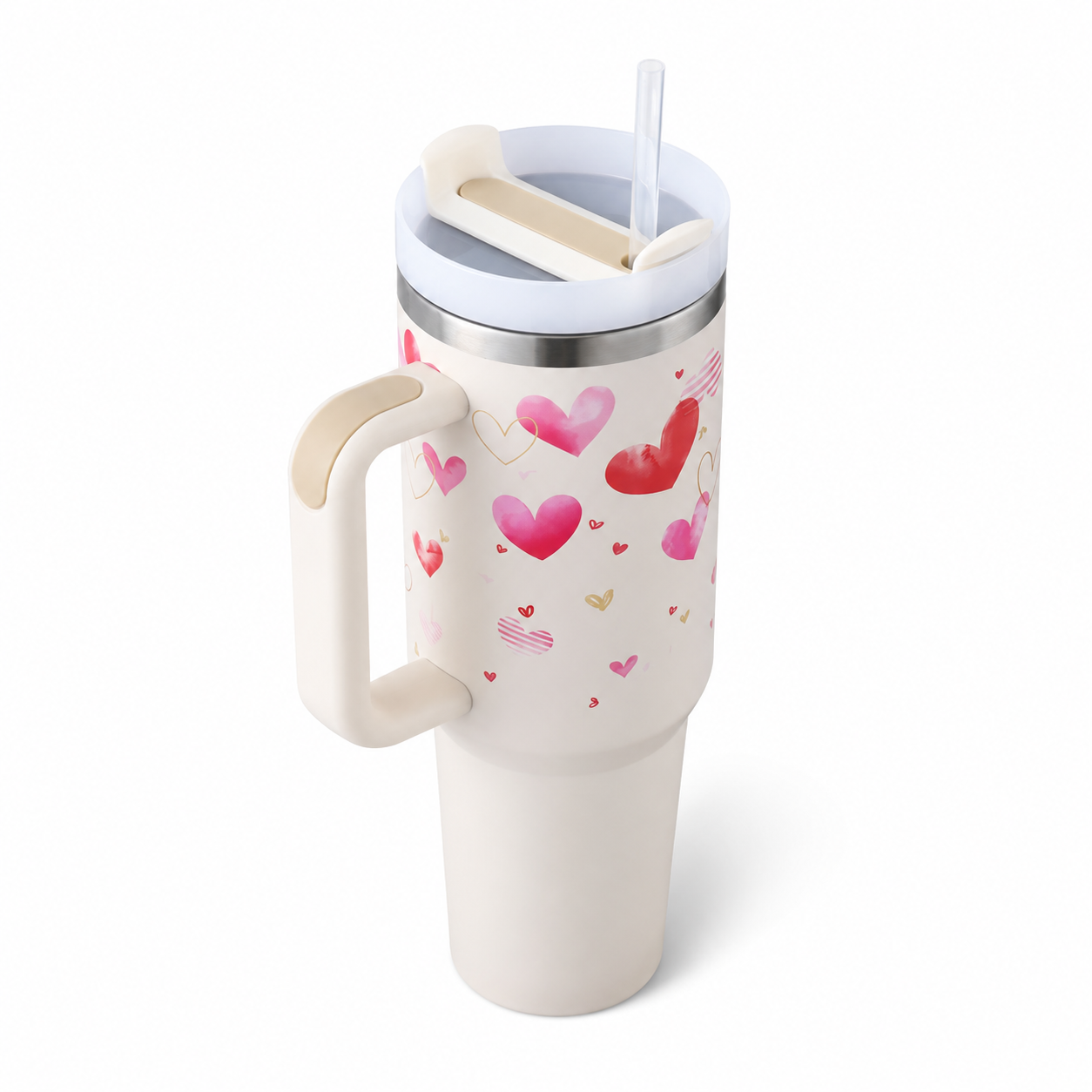 40oz Stainless Steel Insulated Spill Proof Tumbler With Handle And Straw  