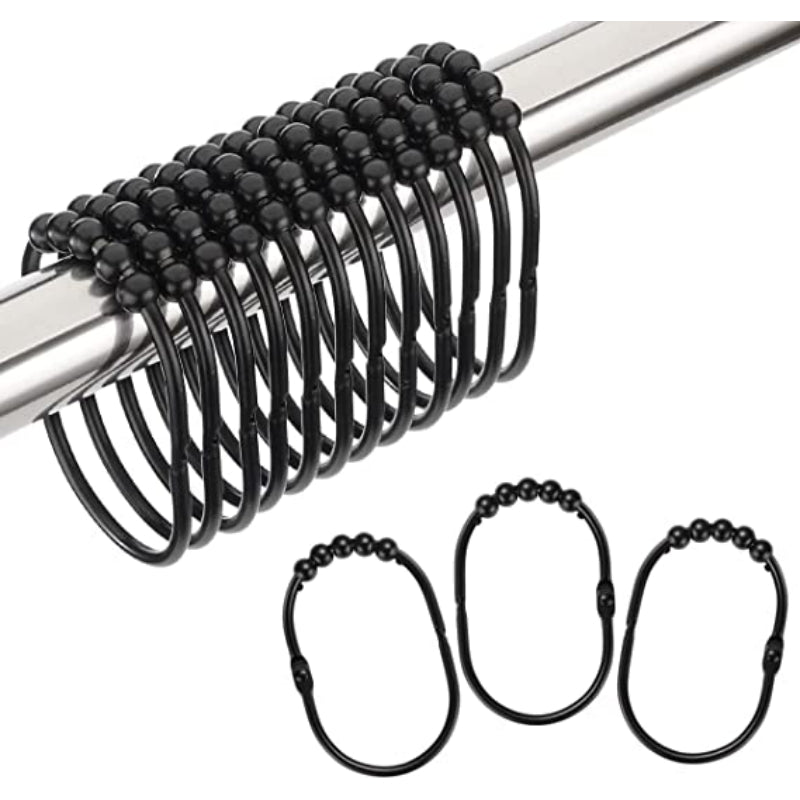 Oval Shaped Curtain Hooks Rings- Decorative Shower Curtain Hooks, Rust Proof Stainless Steel Shower Curtain Rings - Grafton Collection