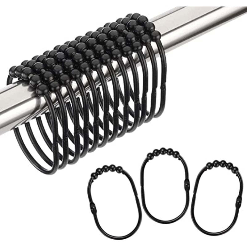 Oval Shaped Curtain Hooks Rings- Decorative Shower Curtain Hooks, Rust Proof Stainless Steel Shower Curtain Rings - Grafton Collection
