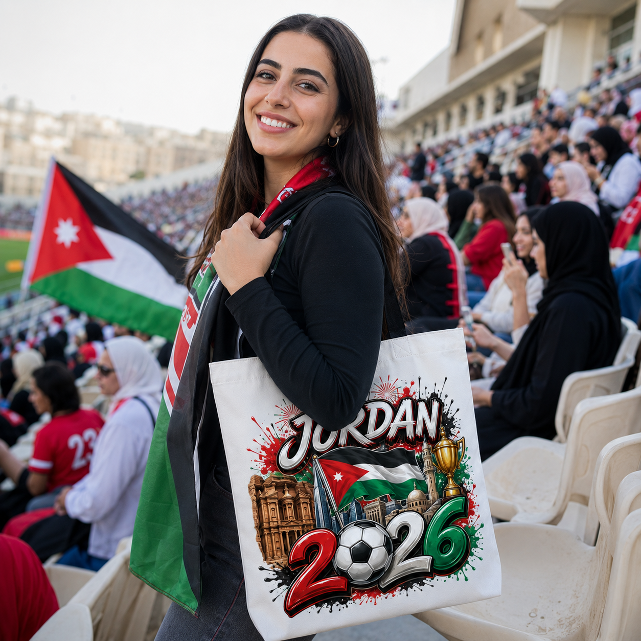 World Cup 2026 Jordan Graphic Printed Football Supporter Tote Bag