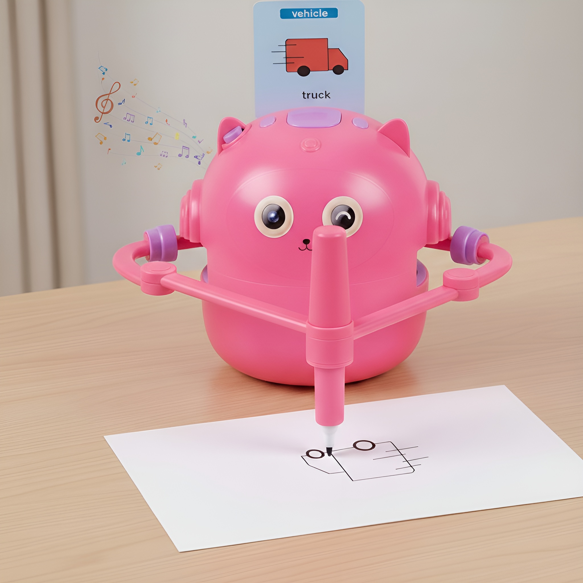 Educational Doodle Robot For Kids With Flash Cards And Markers