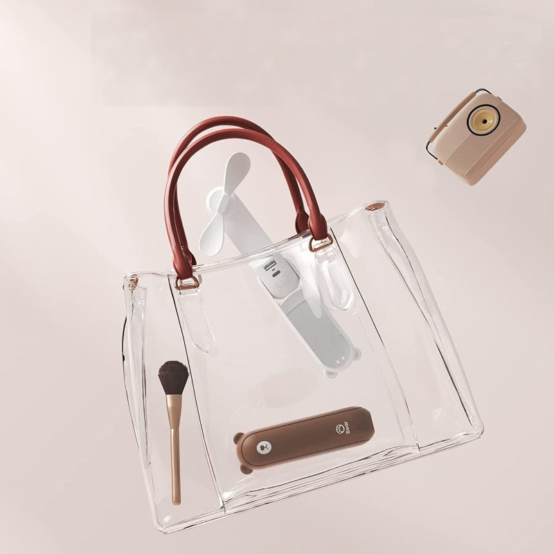 3 In 1 Handheld Fan, Mini Hand Fan, Portable Small Pocket Fan, Rechargeable Fan With Power Bank, Flashlight Feature - Grafton Collection