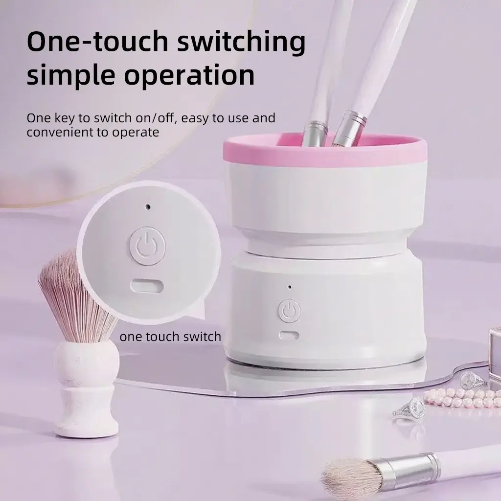 Rechargeable & Electric Makeup Brush Cleaning Machine, 1 Count Silicone Brush Cleaner, Beauty Blender Cleaner For  Makeup Brushes,molded Brush Cosmetic Foundation Handle Storage Cleansing