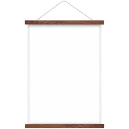 Magnetic Posters Frame Hanger, Natural Teak, Poster Hanger For Photos, Pictures, Prints, Maps, Scrolls And Canvas Artworks - Grafton Collection