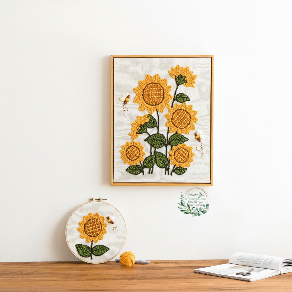 Punch Needle Textile Wall Art Set