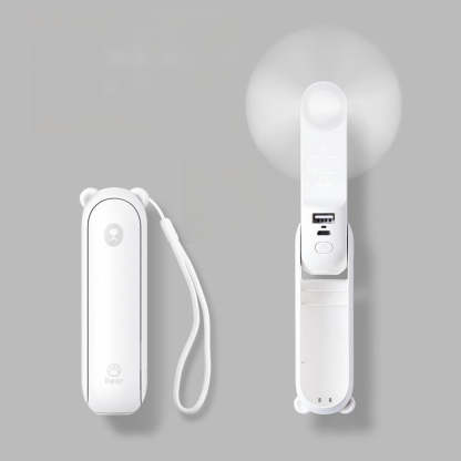 Rechargeable  Hand Held Small Pocket Fan With Power Bank - Grafton Collection