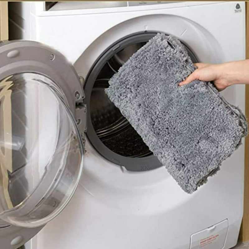 Gray Bathroom Rug Non Slip Bath Mat - Water Absorbent Soft Microfiber Shaggy Bathroom Mat Machine Washable Bath Rug for Bathroom Thick Plush Rugs for Shower - Grafton Collection