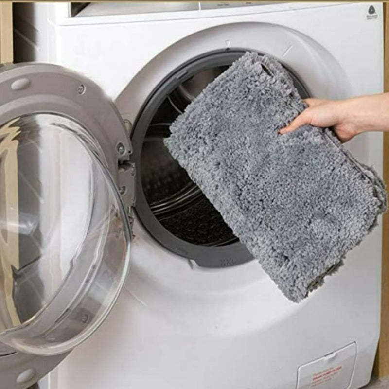 Gray Bathroom Rug Non Slip Bath Mat - Water Absorbent Soft Microfiber Shaggy Bathroom Mat Machine Washable Bath Rug for Bathroom Thick Plush Rugs for Shower - Grafton Collection