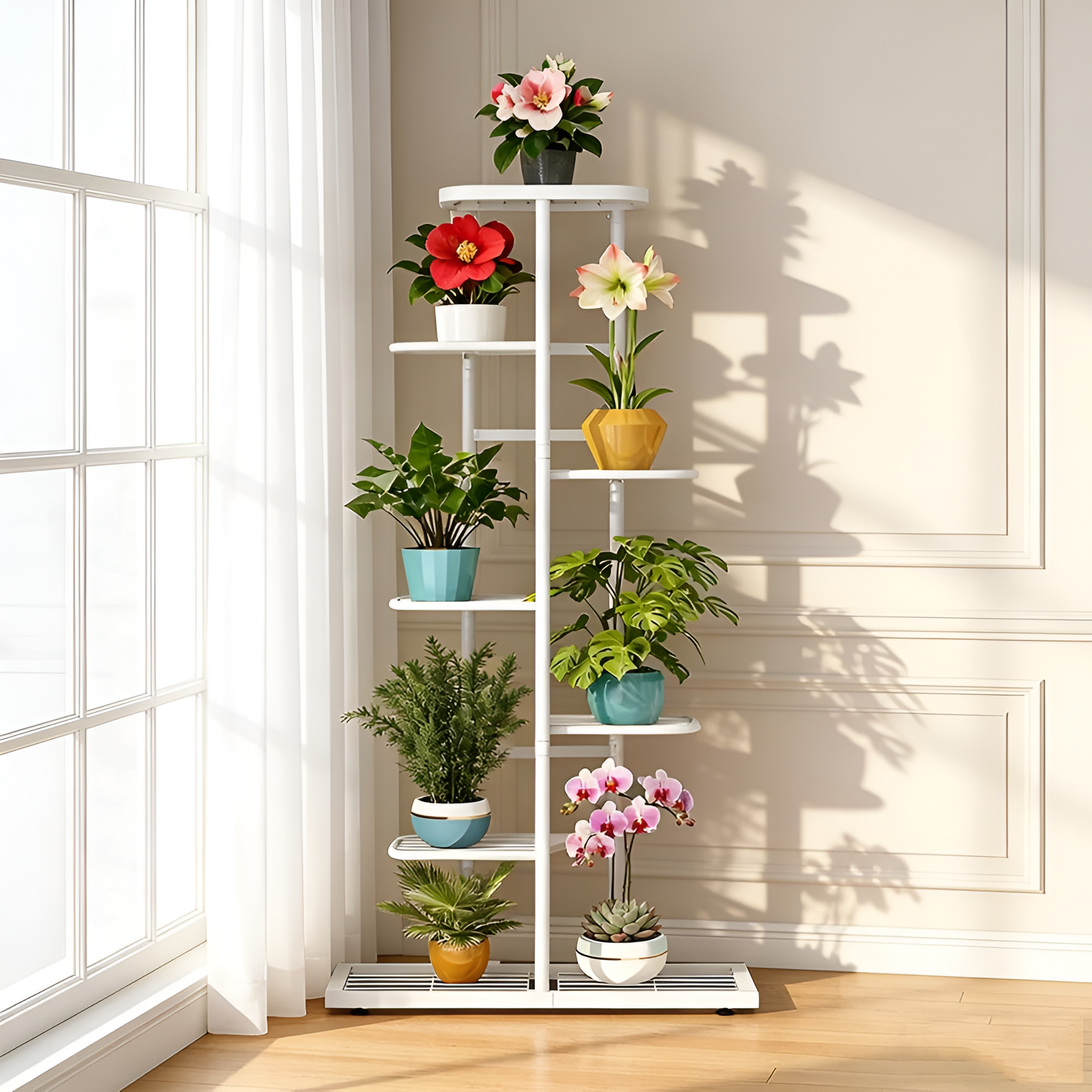Multi Tier Flower Pot Display Stand For Living Room Decor