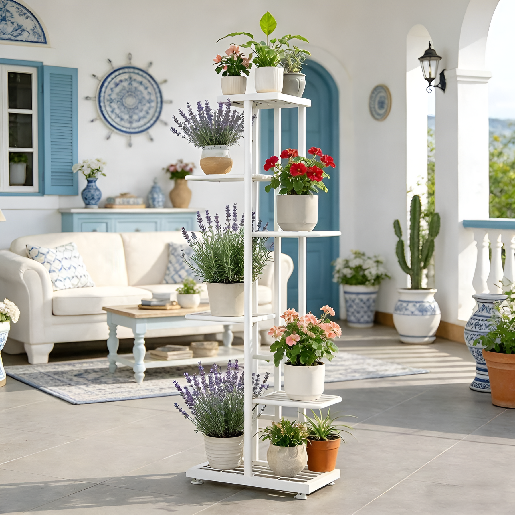 Multi Tier Flower Pot Display Stand For Living Room Decor