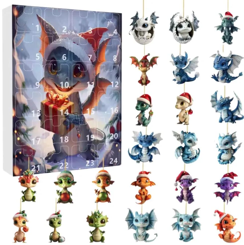 24-Day Christmas Advent Calendar Dragon Baby Surprise Box Set