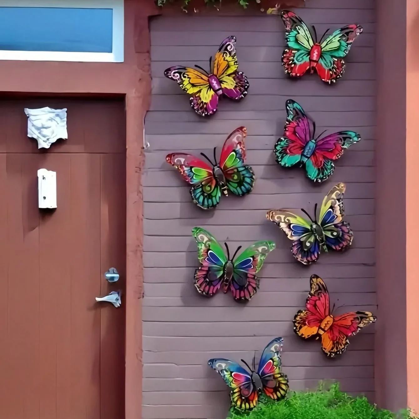 8pcs Metal Butterfly Wall Art Decor, Suitable For Garden, Fence