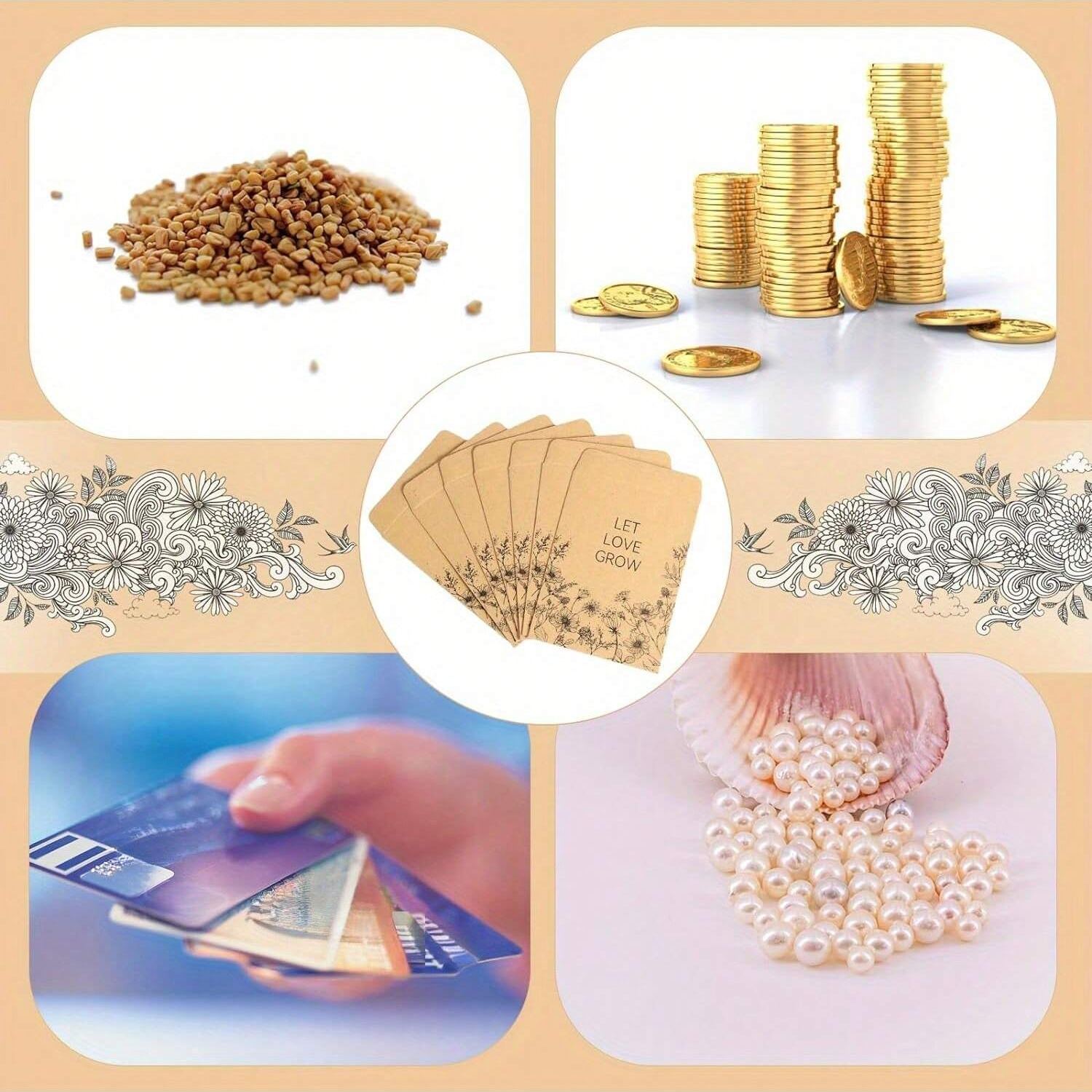 Small Kraft Paper Seed Envelopes With Preprinted Template For Storage And Organizer