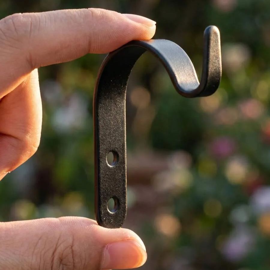 Forged Iron Wall Hooks For Hanging Plants And Lanterns