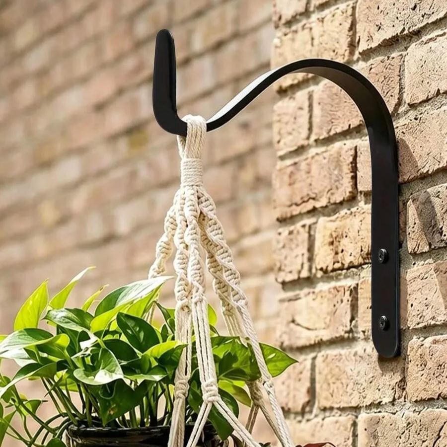 Forged Iron Wall Hooks For Hanging Plants And Lanterns