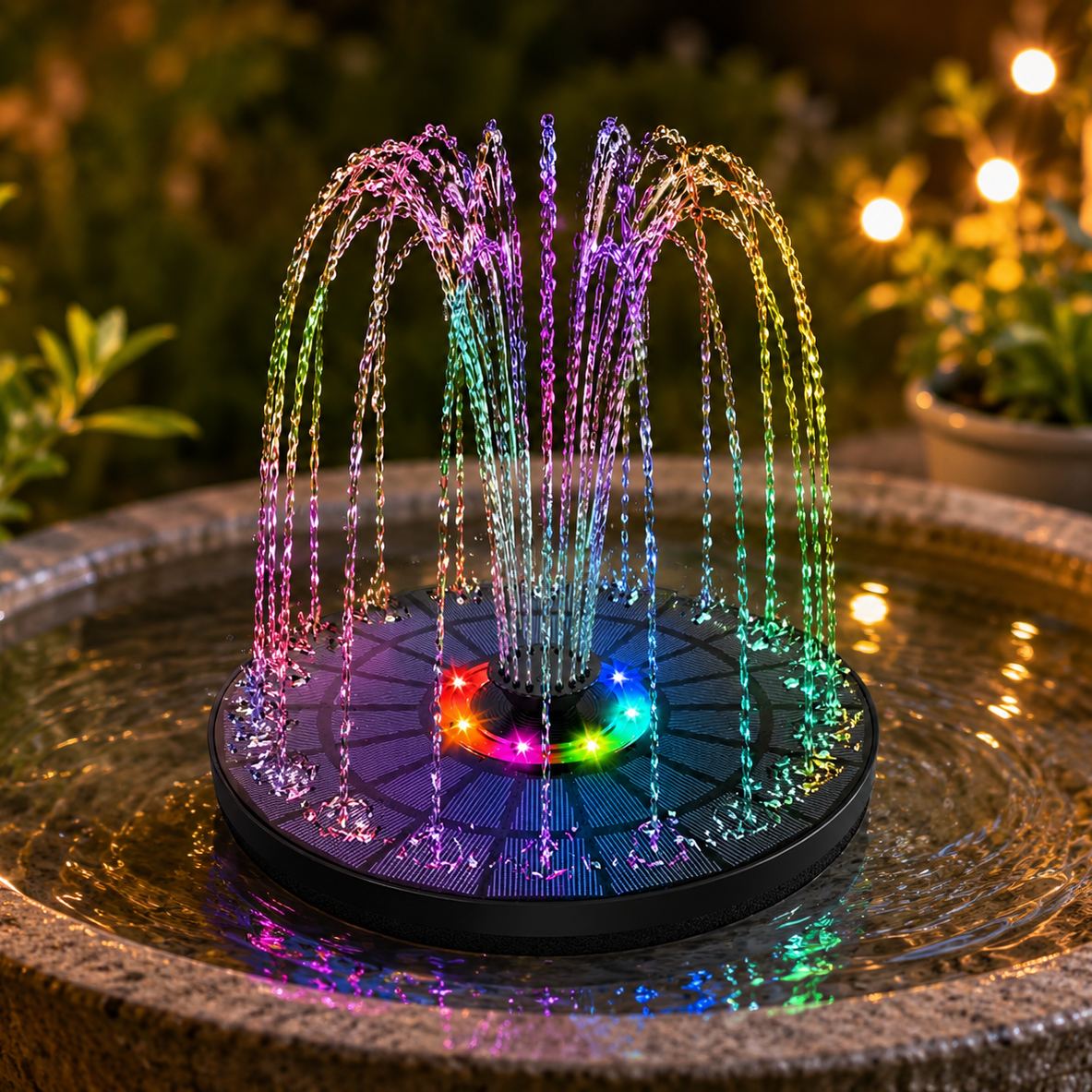 Solar Fountain Pump 1.5W Solar Powered Bird Bath Fountain Kit
