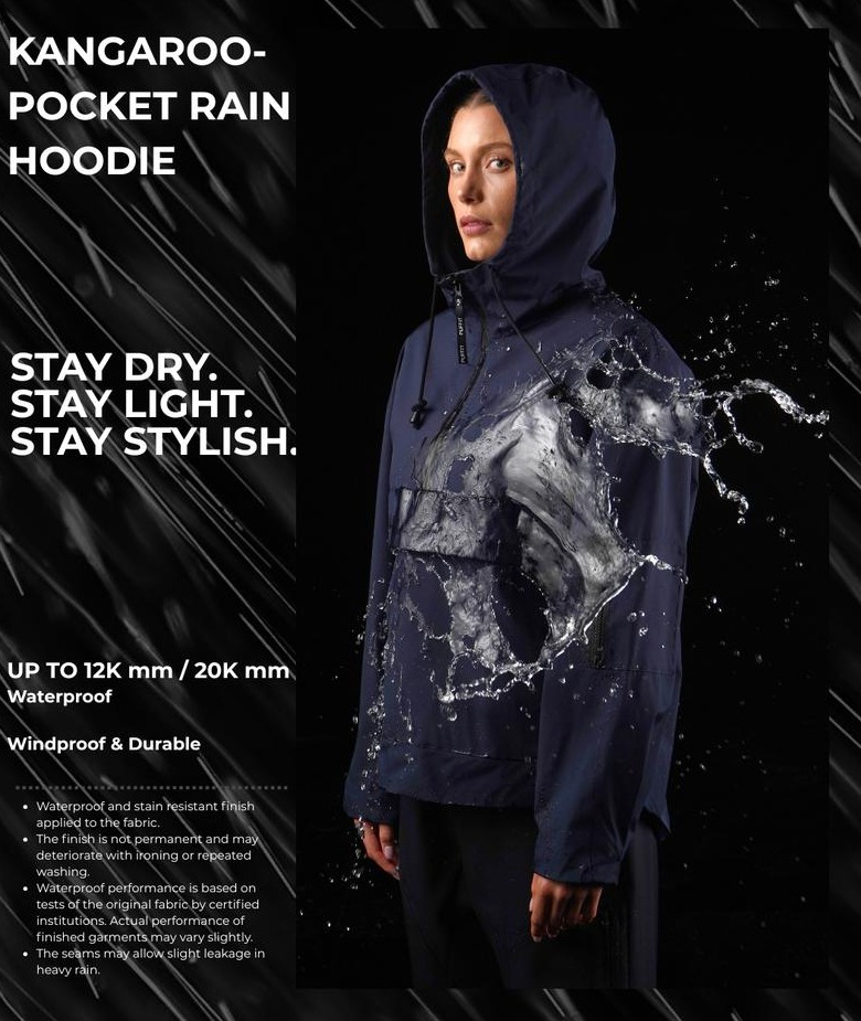 【Restocked】PUFFIT STM-TEX Waterproof Oversized Fall Hoodie Coat Warm Half Zip Rain Jacket with Adjustable Waist, Hood & Cuffs, Jacket Outerwear with Large Kangaroo Pocket for All Seasons Daily Wear #FallFreshness,Shell Jacket,Ski Jacket,Plus Size Fit