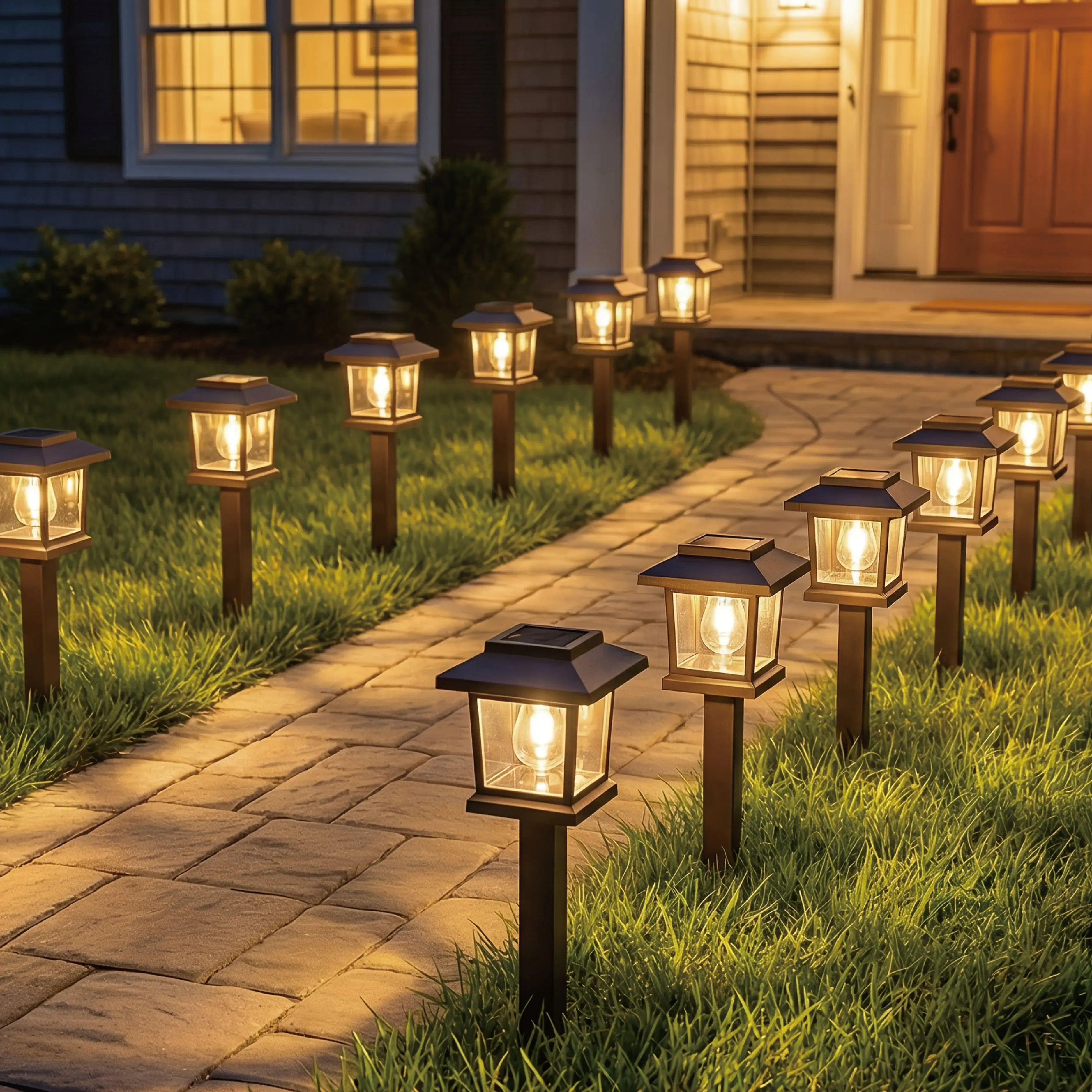 12 Piece Upgraded LED Solar Pathway Light