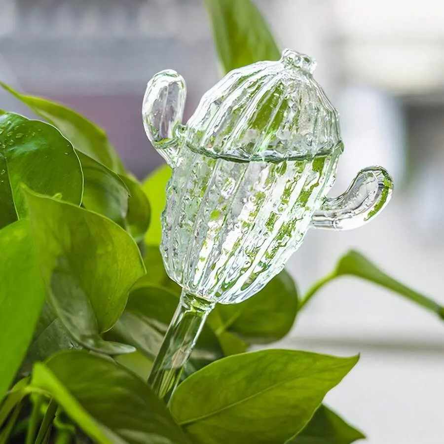 Immortal Shaped Automatic Drip Irrigation System Cactus Theme Styling For Indoor Potted Plant Waterer