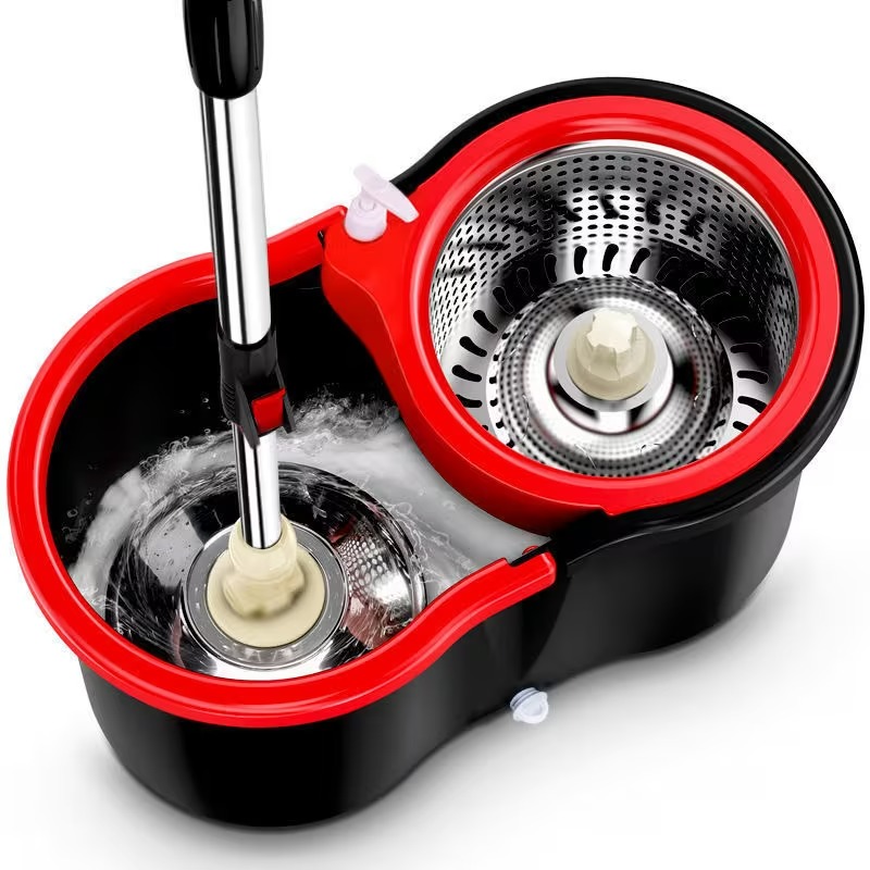 360 Degree Spin Mop And Bucket Cleaning Set With Wringer And Refills