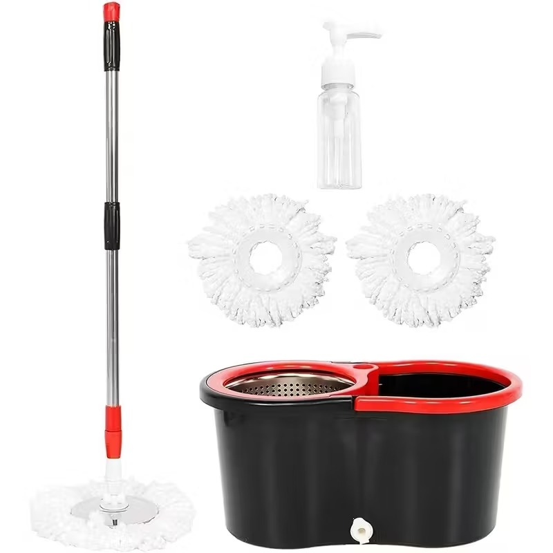 360 Degree Spin Mop And Bucket Cleaning Set With Wringer And Refills