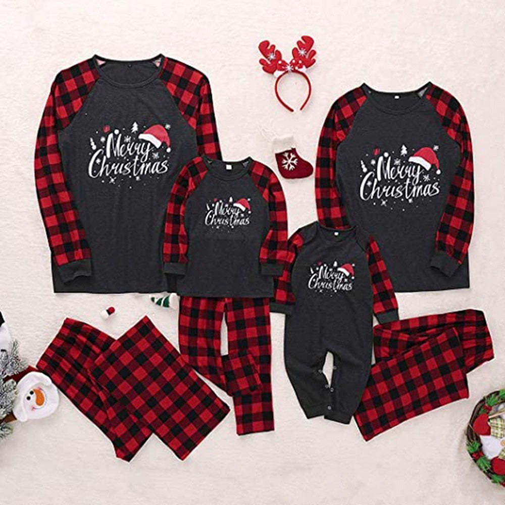 Merry Squares Xmas Family Matching Pajama Set - Grafton Collection