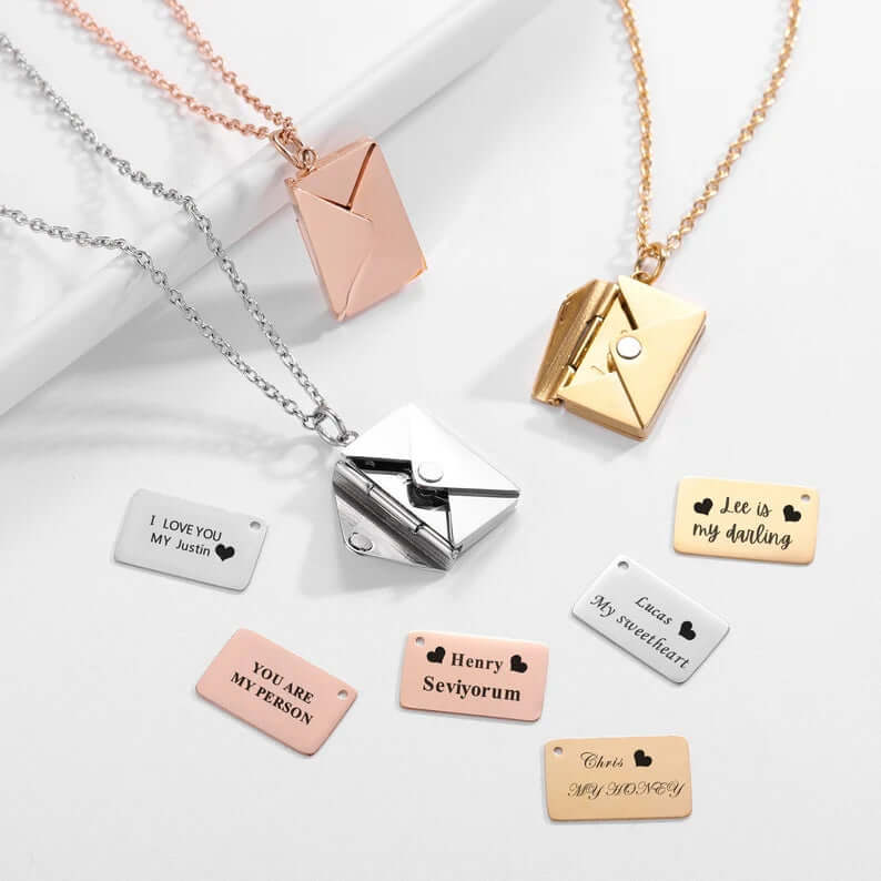 Custom Envelope Necklace-Personalized Jewels