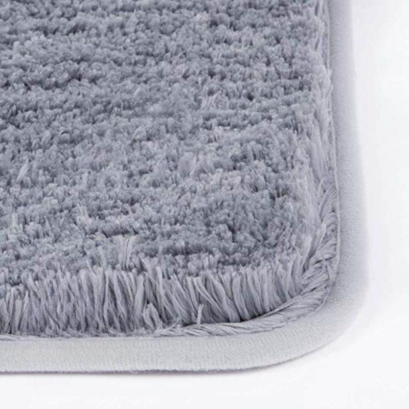 Gray Bathroom Rug Non Slip Bath Mat - Water Absorbent Soft Microfiber Shaggy Bathroom Mat Machine Washable Bath Rug for Bathroom Thick Plush Rugs for Shower - Grafton Collection