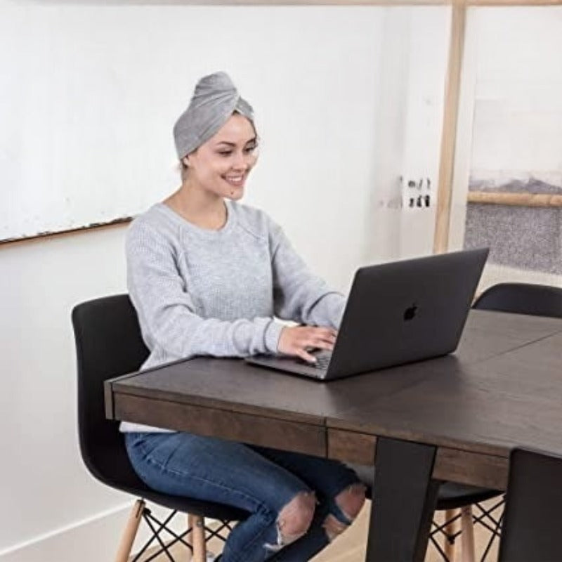 Microfiber Hair Towel, Wet Hair Wrap Turbans, Rapid Dry, Anti Frizz Curly Hair Products, Quick Drying Cap, Turban Hair Towels, Gym Salon Bath Shower - Grafton Collection