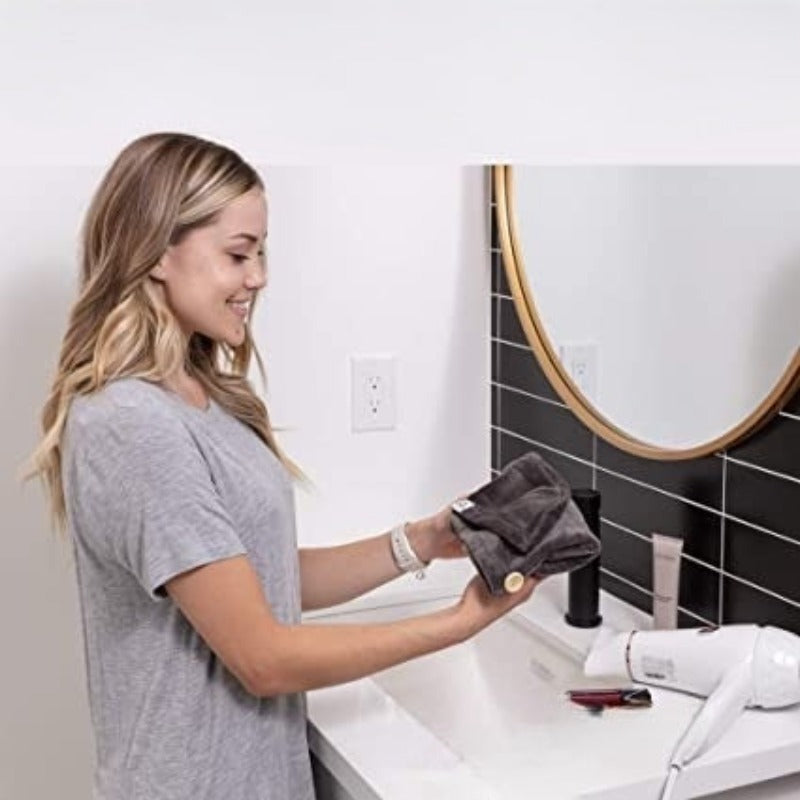 Microfiber Hair Towel, Wet Hair Wrap Turbans, Rapid Dry, Anti Frizz Curly Hair Products, Quick Drying Cap, Turban Hair Towels, Gym Salon Bath Shower - Grafton Collection