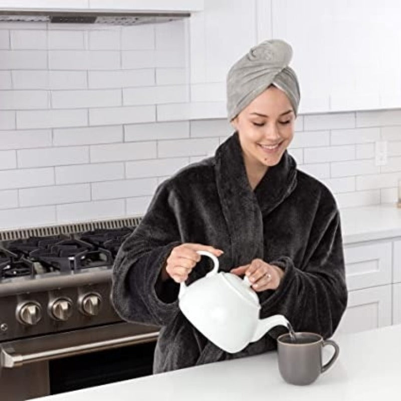 Microfiber Hair Towel, Wet Hair Wrap Turbans, Rapid Dry, Anti Frizz Curly Hair Products, Quick Drying Cap, Turban Hair Towels, Gym Salon Bath Shower - Grafton Collection