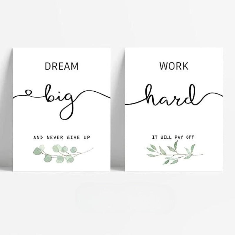 Inspirational Wall Art Office Decor, Motivational Unframed Wall Art Prints for Bedroom | Living Room | Office | Classroom, Daily Positive Affirmations Poster for Women Men Kids - Grafton Collection