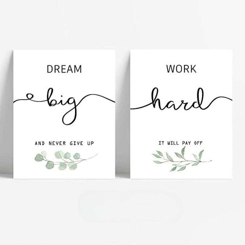 Inspirational Wall Art Office Decor, Motivational Unframed Wall Art Prints for Bedroom | Living Room | Office | Classroom, Daily Positive Affirmations Poster for Women Men Kids - Grafton Collection