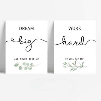 Inspirational Wall Art Office Decor, Motivational Unframed Wall Art Prints for Bedroom | Living Room | Office | Classroom, Daily Positive Affirmations Poster for Women Men Kids - Grafton Collection