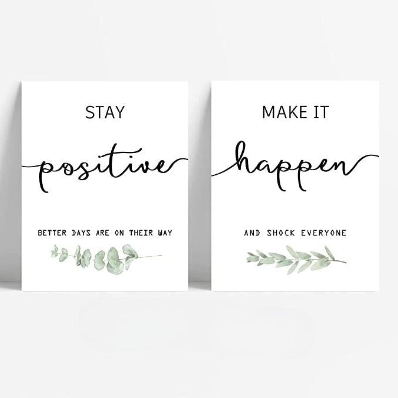Inspirational Wall Art Office Decor, Motivational Unframed Wall Art Prints for Bedroom | Living Room | Office | Classroom, Daily Positive Affirmations Poster for Women Men Kids - Grafton Collection