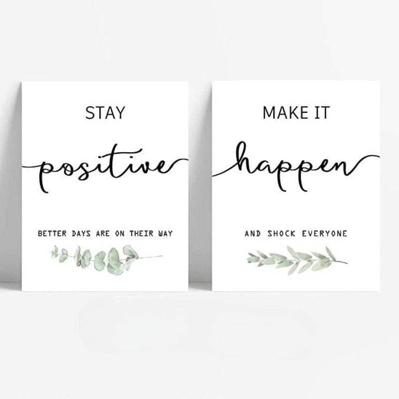 Inspirational Wall Art Office Decor, Motivational Unframed Wall Art Prints for Bedroom | Living Room | Office | Classroom, Daily Positive Affirmations Poster for Women Men Kids - Grafton Collection