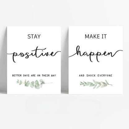Inspirational Wall Art Office Decor, Motivational Unframed Wall Art Prints for Bedroom | Living Room | Office | Classroom, Daily Positive Affirmations Poster for Women Men Kids - Grafton Collection