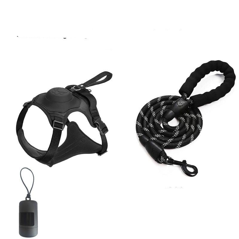 Pet Harness And Pet Leash Set With Pet Waste Bag Holder - Grafton Collection